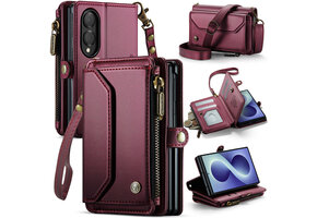 Caseme Samsung Galaxy Z Fold 8 hoesje - portemonnee tasje - Rood