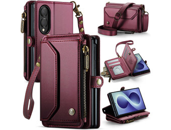 Caseme Samsung Galaxy Z Fold 8 hoesje - portemonnee tasje - Rood