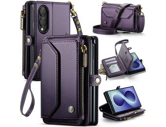 Caseme Samsung Galaxy Z Fold 8 hoesje - portemonnee tasje - Paars