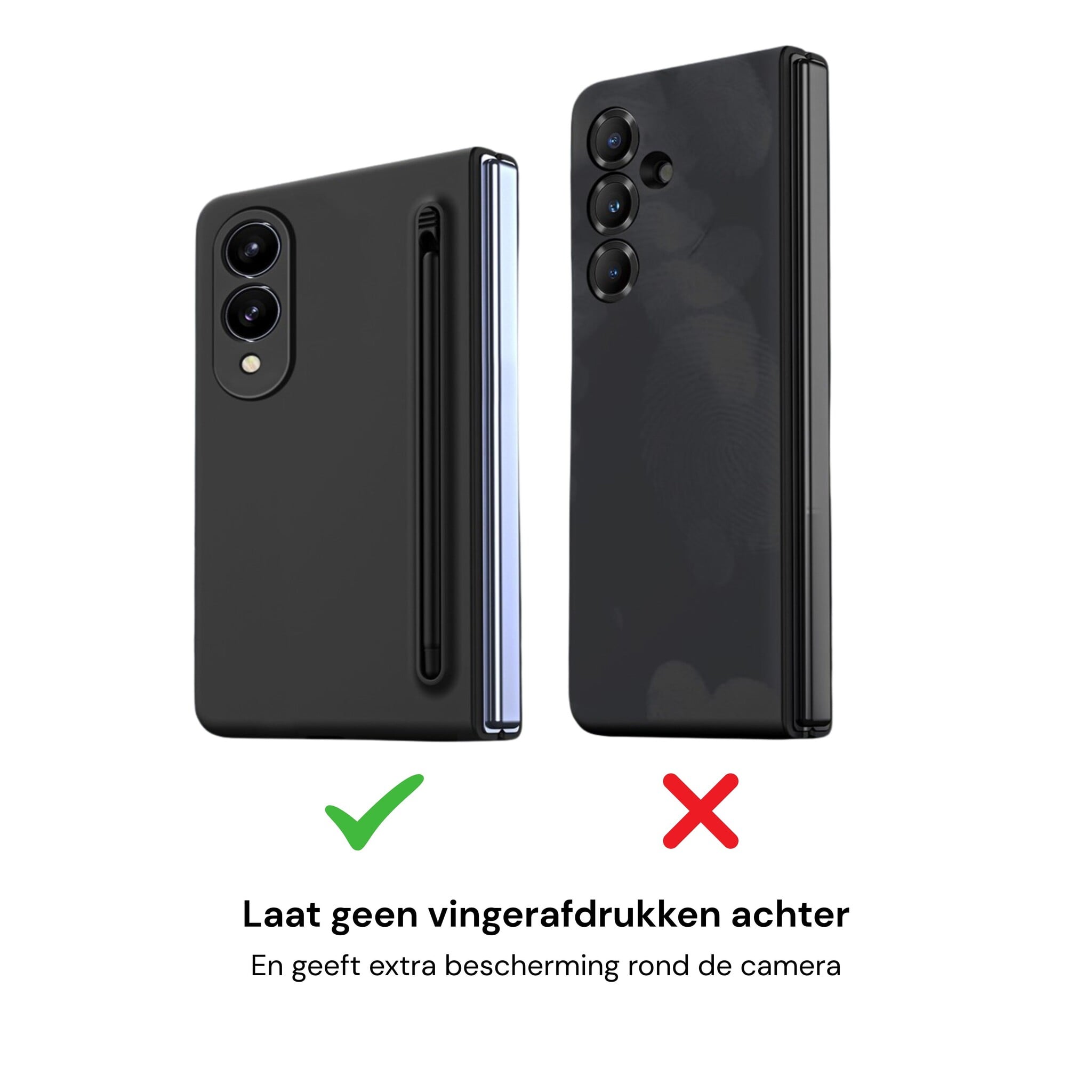 Samsung Galaxy Z Fold 8 Backcover hoes – Inclusief Styluspen & Screenprotector - Zwart