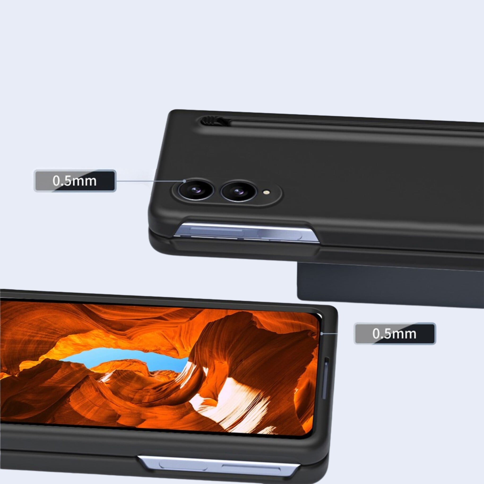 Samsung Galaxy Z Fold 8 Backcover hoes – Inclusief Styluspen & Screenprotector - Zwart