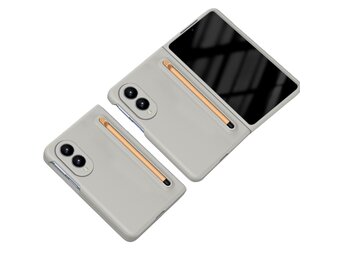 Casety Samsung Galaxy Z Fold 8 backcover hoes met Stylus & screenprotector - Lichtgrijs