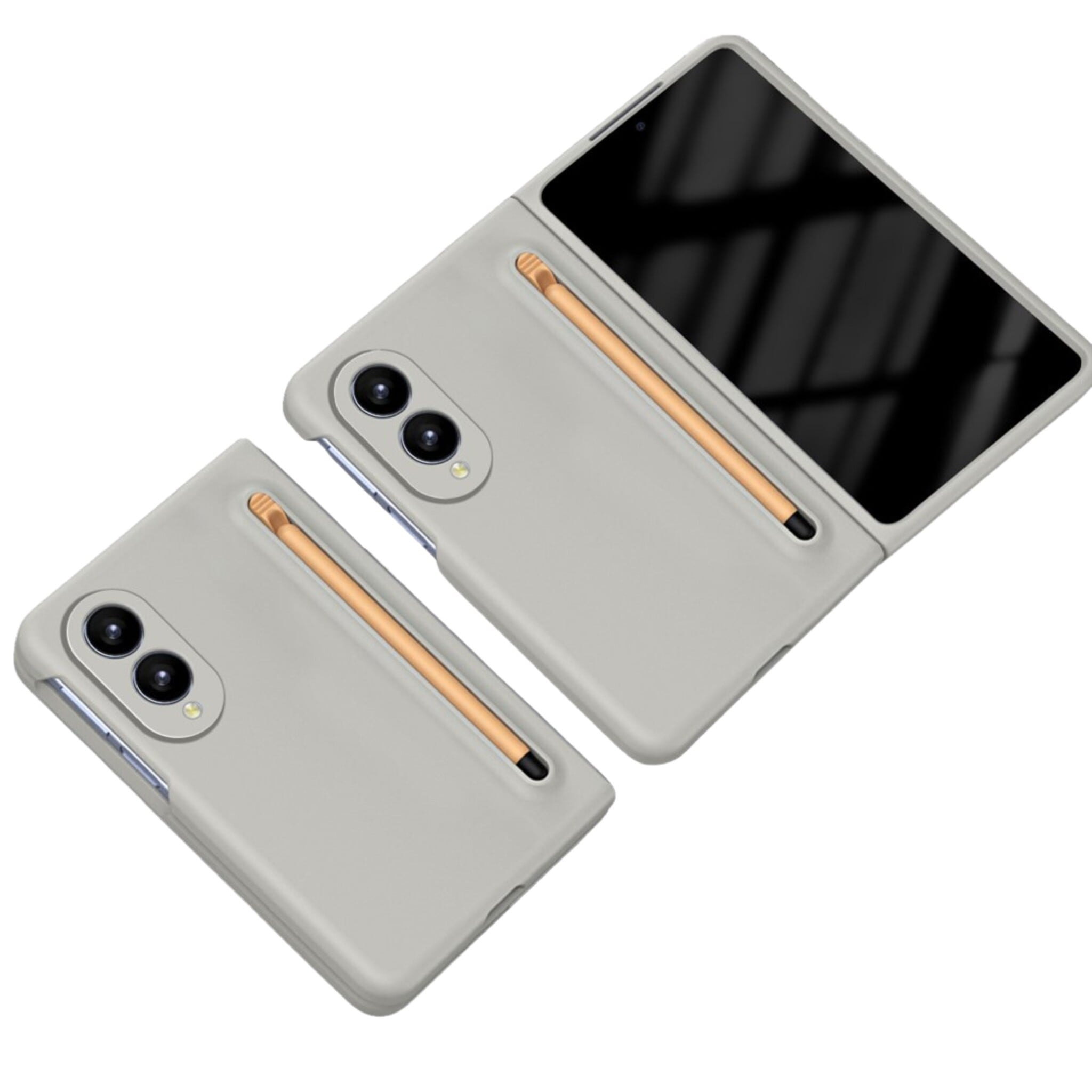 Samsung Galaxy Z Fold 8 Backcover hoes – Inclusief Styluspen & Screenprotector - Lichtgrijs