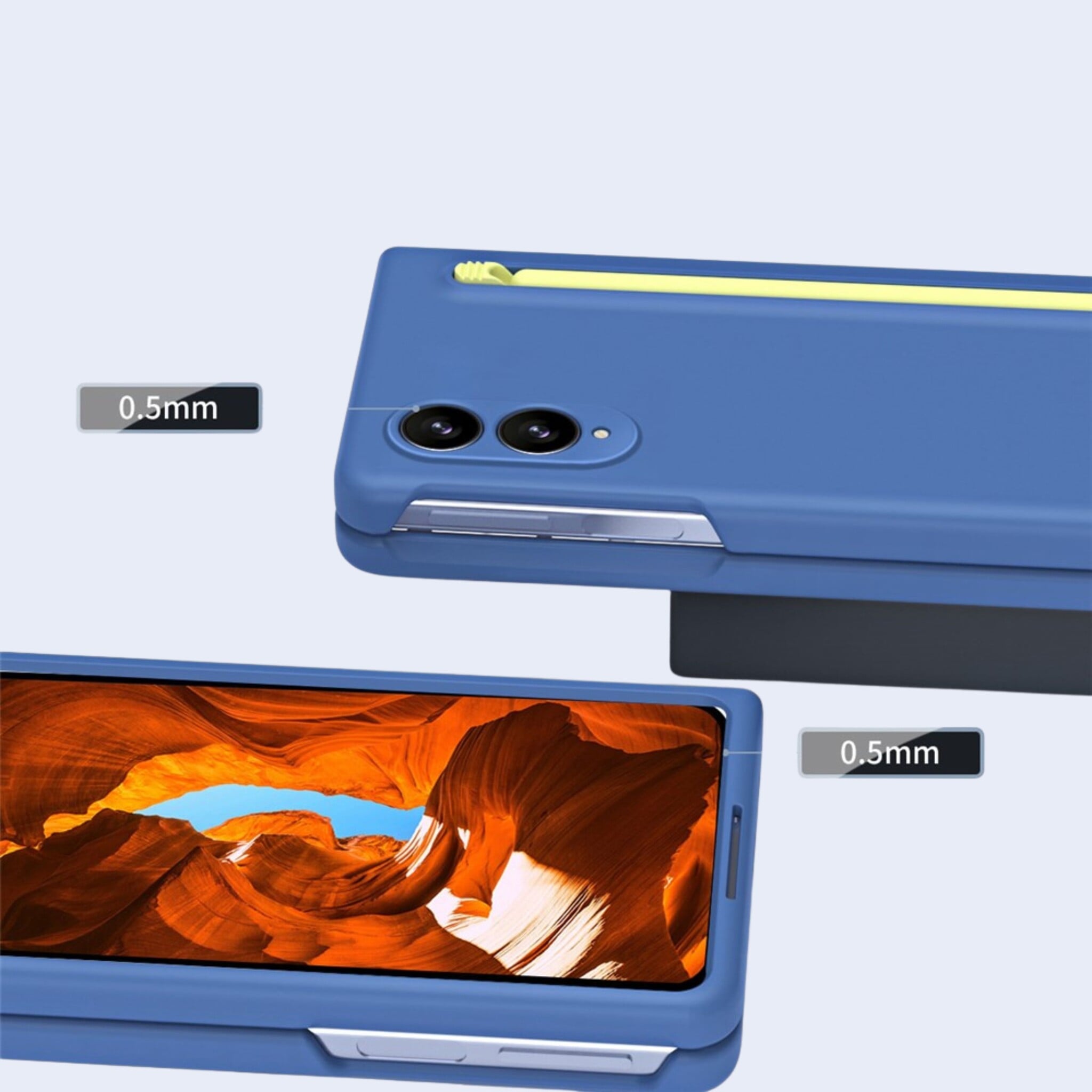 Samsung Galaxy Z Fold 8 Backcover hoes – Inclusief Styluspen & Screenprotector - Blauw