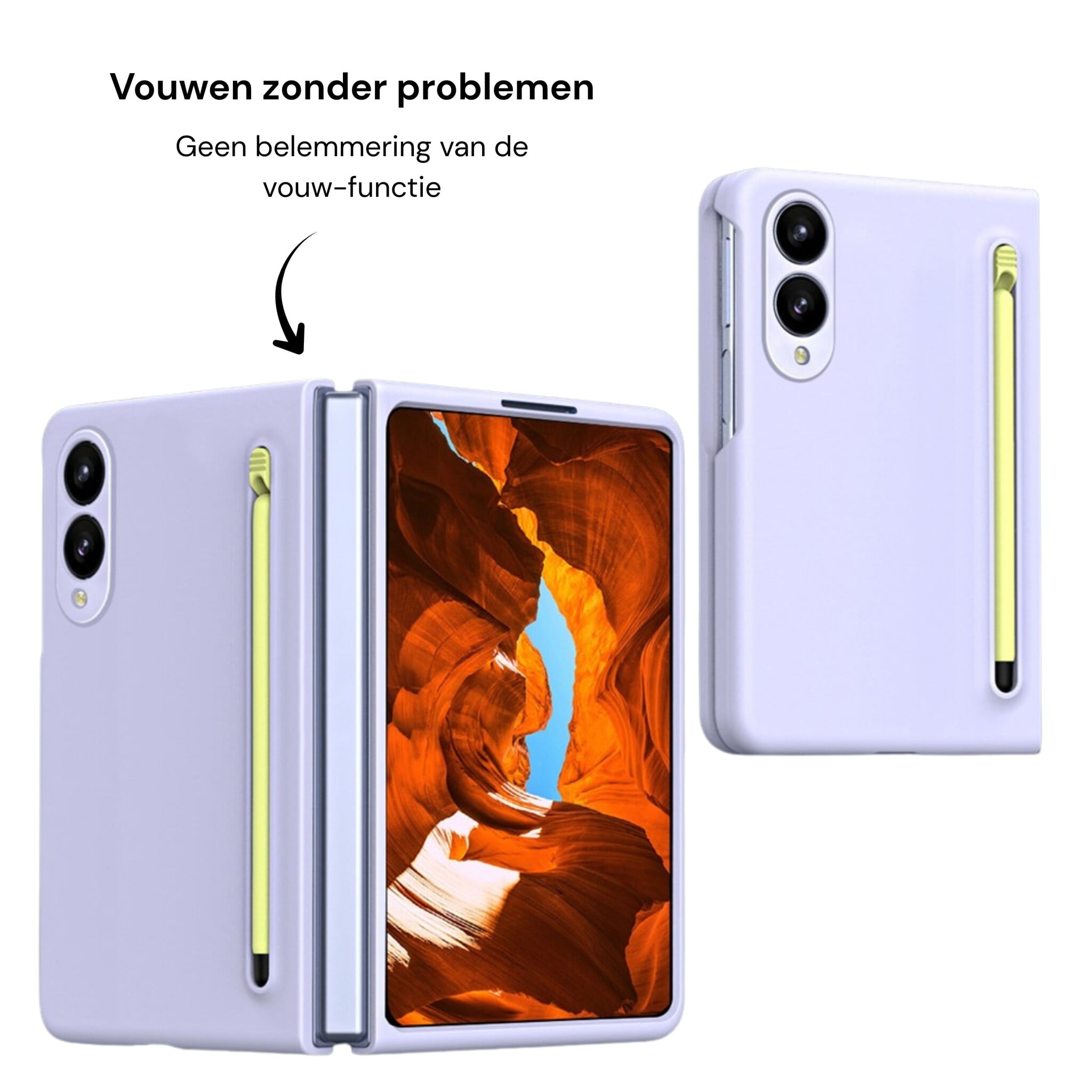 Samsung Galaxy Z Fold 8 Backcover hoes – Inclusief Styluspen & Screenprotector - Lila