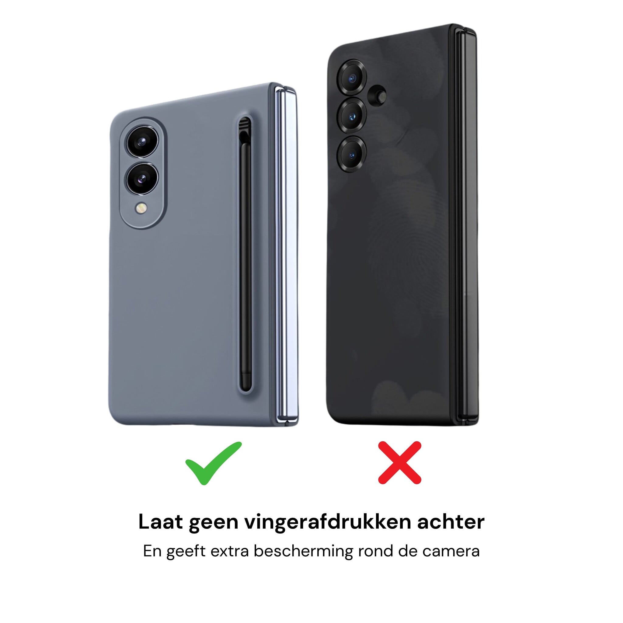 Samsung Galaxy Z Fold 8 Backcover hoes – Inclusief Styluspen & Screenprotector - Antraciet