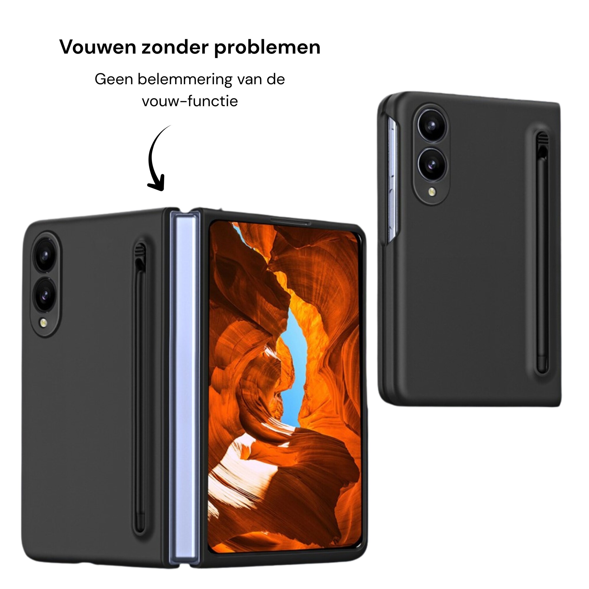 Samsung Galaxy Z Fold 8 Backcover hoes – Inclusief Styluspen & Screenprotector - Antraciet