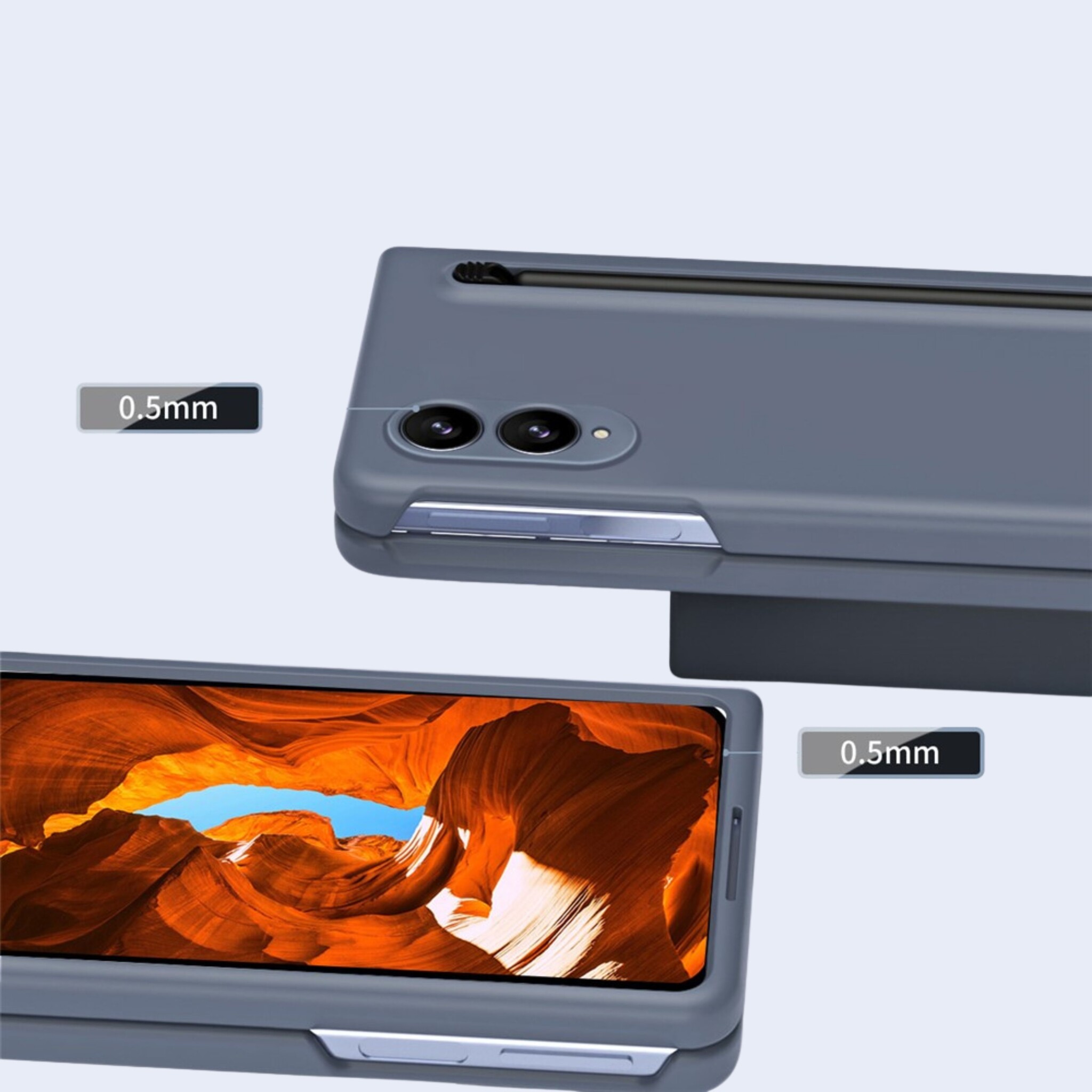 Samsung Galaxy Z Fold 8 Backcover hoes – Inclusief Styluspen & Screenprotector - Antraciet