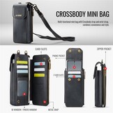Telefoontasje met RFID-bescherming en verstelbare band – Zwart