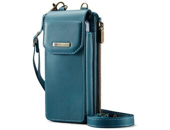 Caseme - PU Leren telefoontasje met RFID-bescherming - Petrol