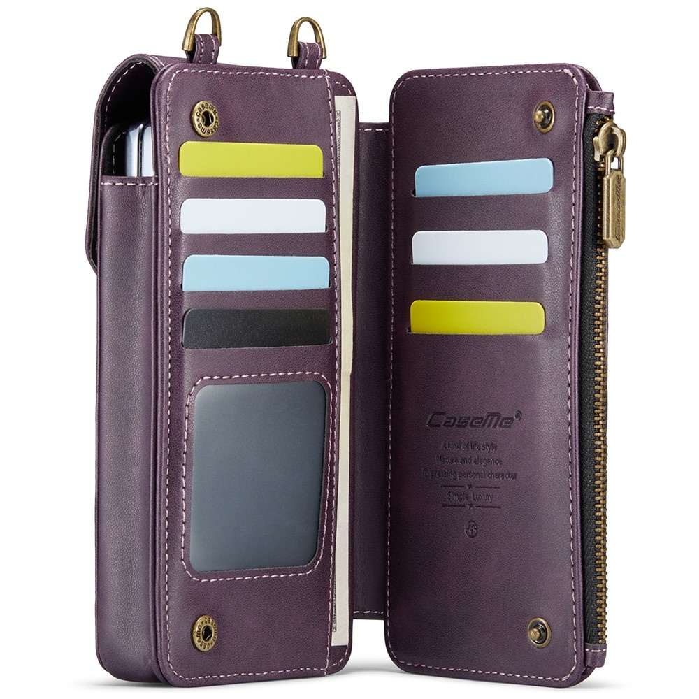 Telefoontasje met RFID-bescherming en verstelbare band – Paars