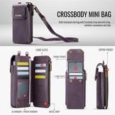 Telefoontasje met RFID-bescherming en verstelbare band – Paars