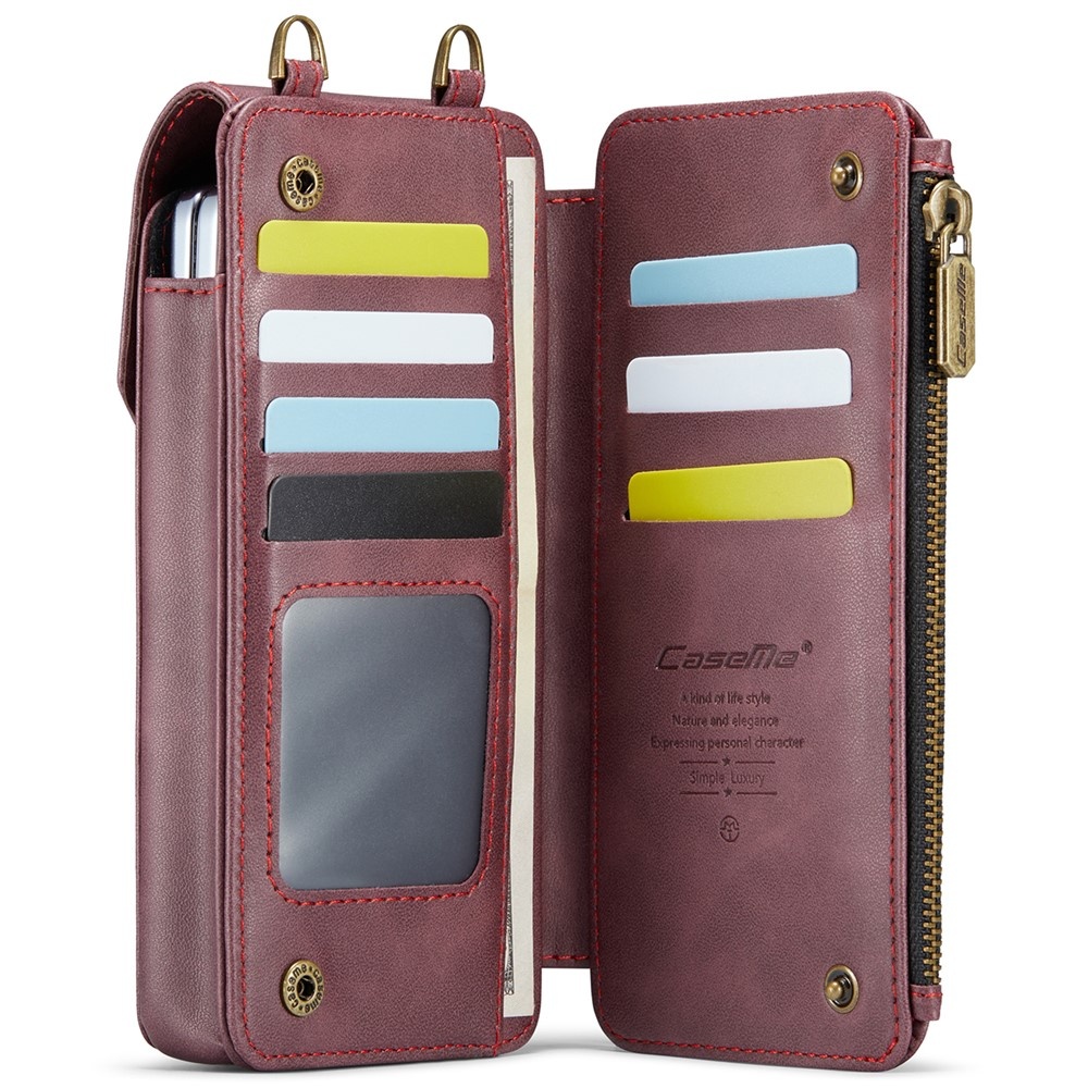 Telefoontasje met RFID-bescherming en verstelbare band – Rood
