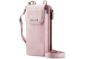 Caseme - PU Leren telefoontasje met RFID-bescherming - Lichtroze