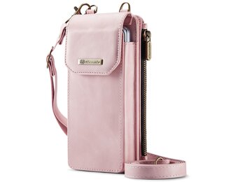 Caseme - PU Leren telefoontasje met RFID-bescherming - Lichtroze