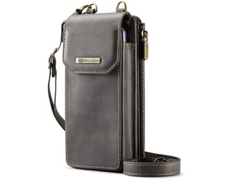 Caseme - PU Leren telefoontasje met RFID-bescherming - Coffee