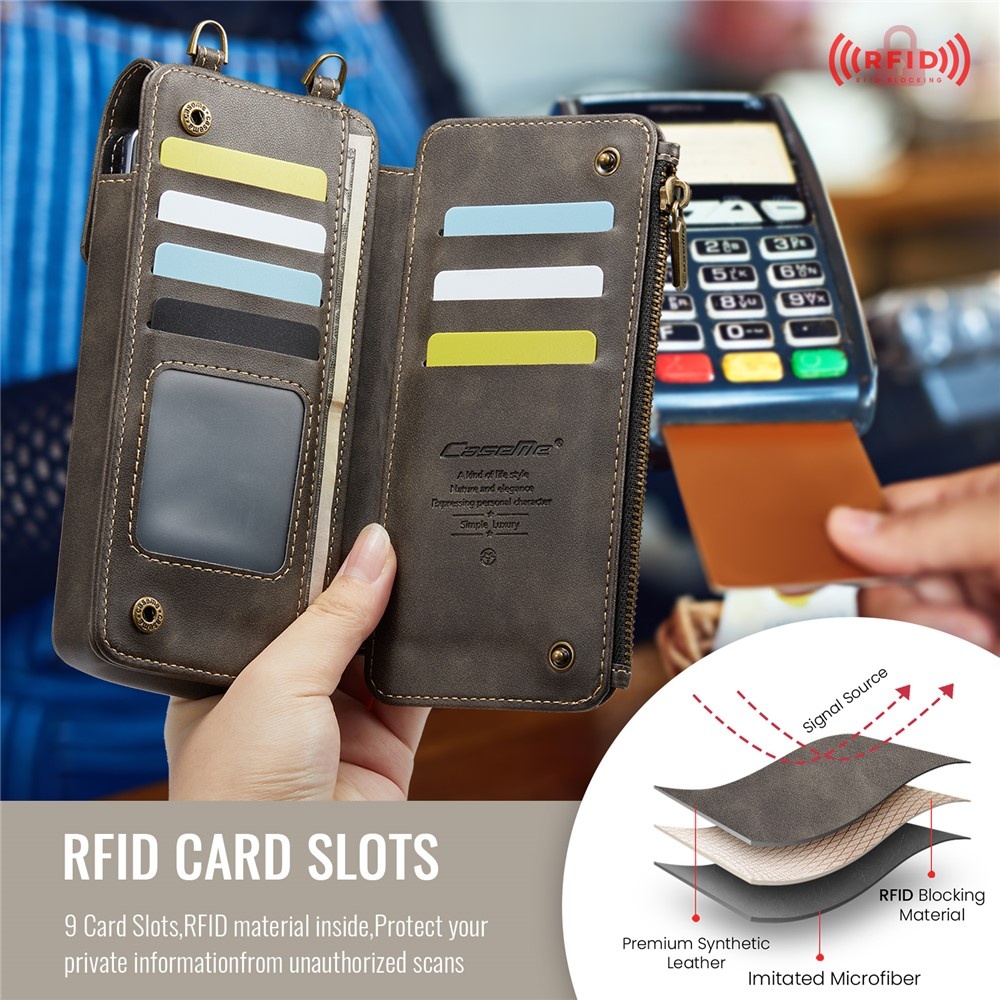 Telefoontasje met RFID-bescherming en verstelbare band – Coffee