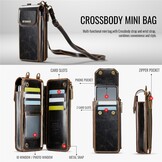 Telefoontasje met RFID-bescherming en verstelbare band – Crazy horse