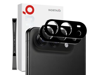 NORTHJO (2 stuks) iPhone Duo -  Full cover camera glas - Lens tempered glass - Zwart
