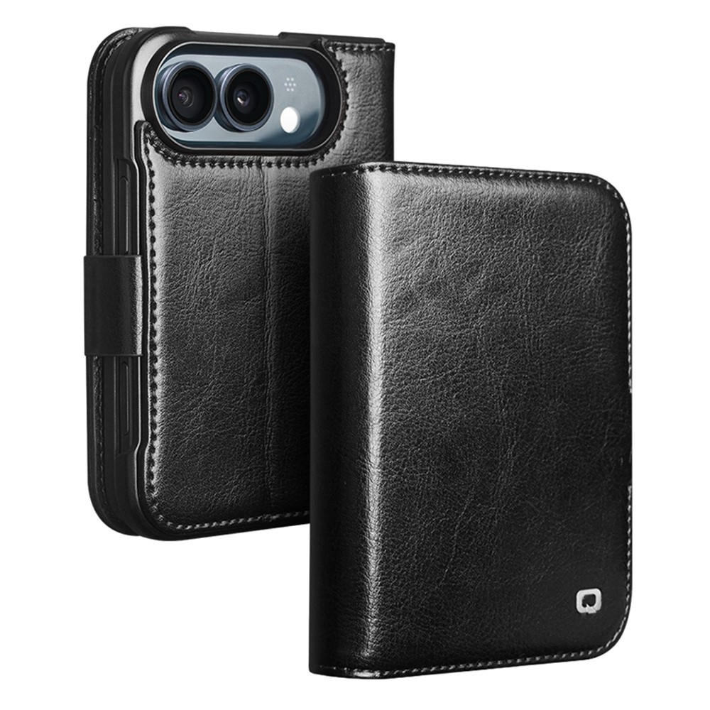 iPhone Duo leren bookcase hoesje - Zwart