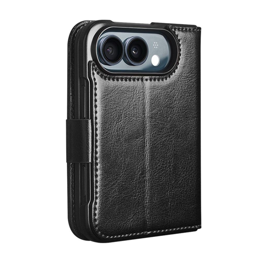 iPhone Duo leren bookcase hoesje - Zwart