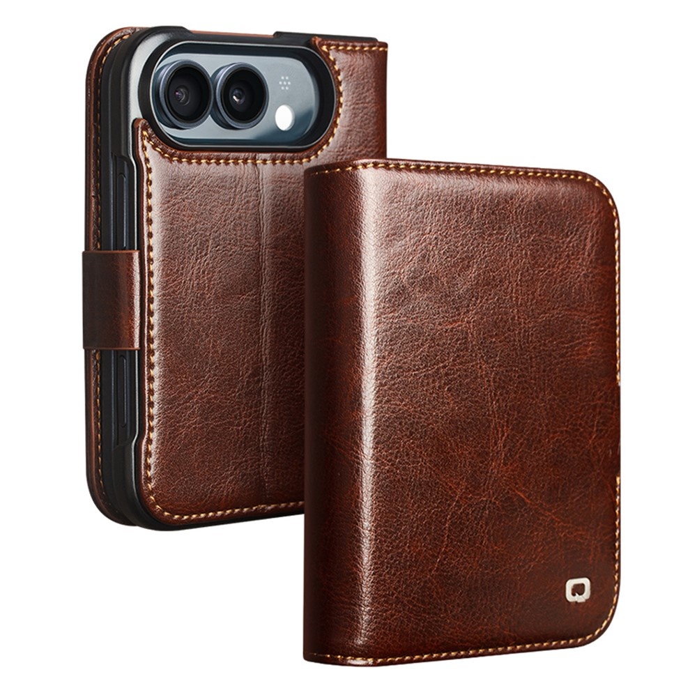 iPhone Duo leren bookcase hoesje - Donkerbruin