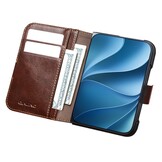 iPhone Duo leren bookcase hoesje - Donkerbruin