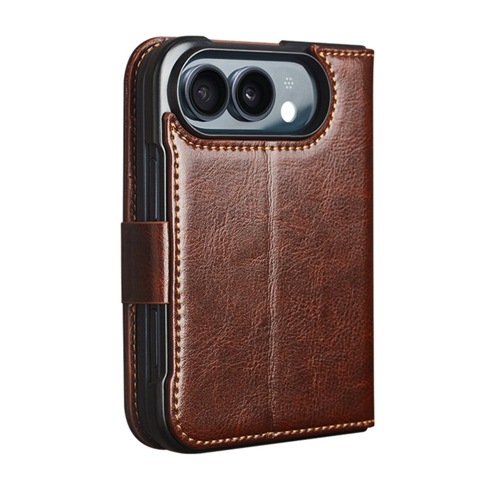 iPhone Duo leren bookcase hoesje - Donkerbruin