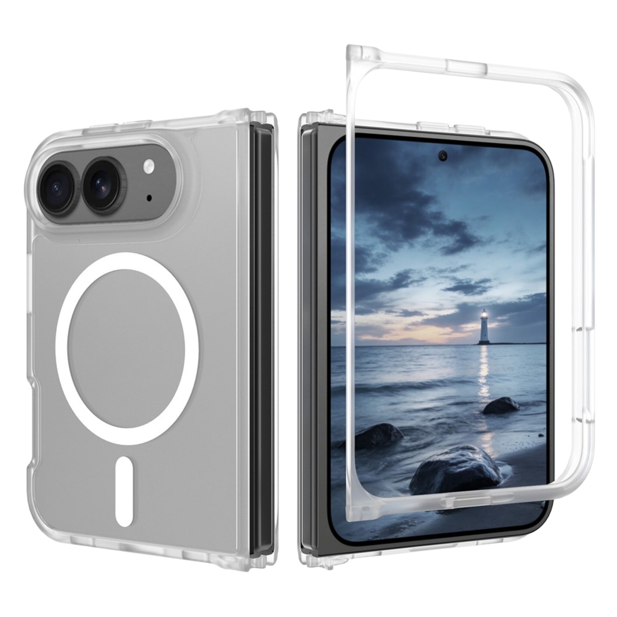 iPhone Duo hoesje slanke backcover met volledige MagSafe ondersteuning - Transparant