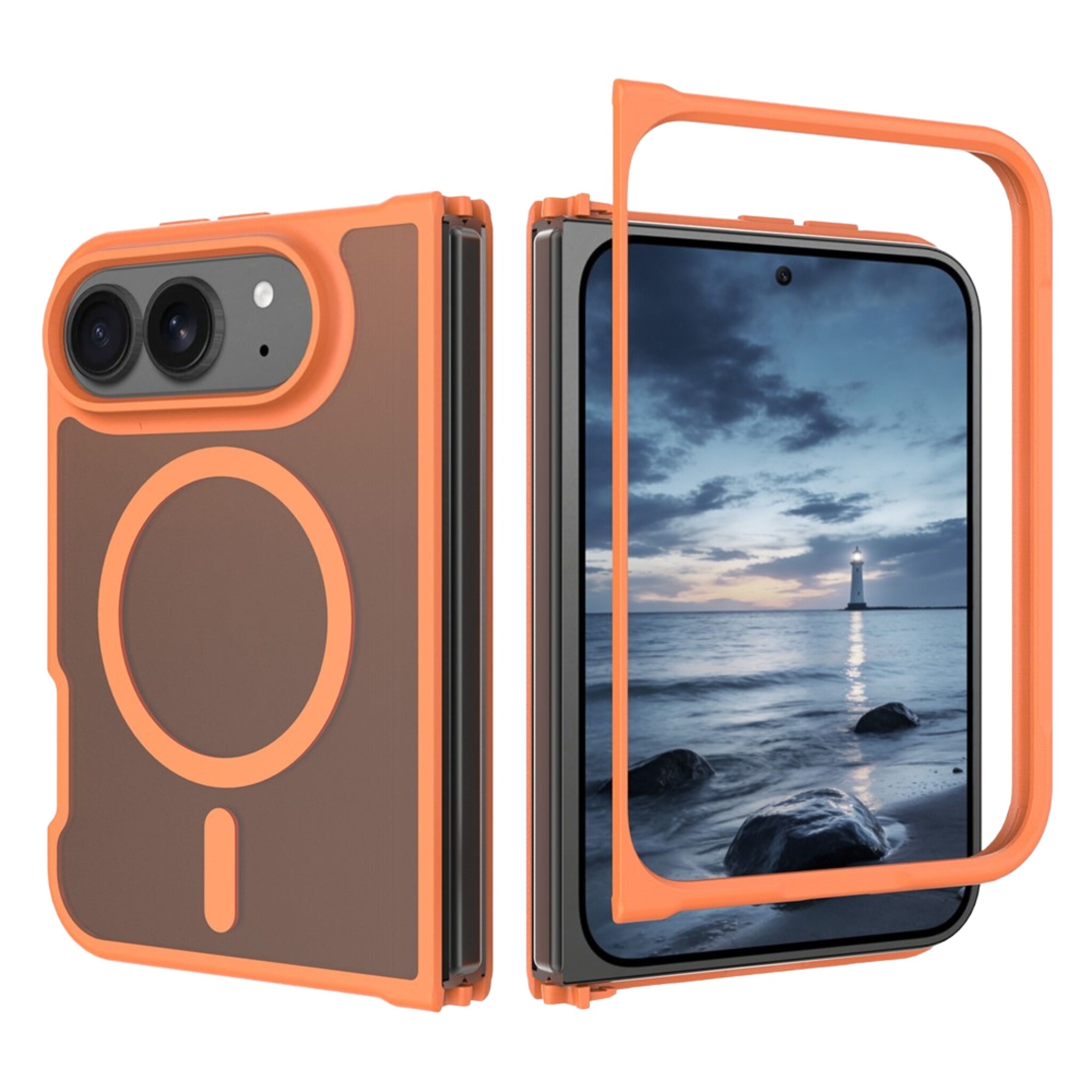 iPhone Duo hoesje slanke backcover met volledige MagSafe ondersteuning - Oranje