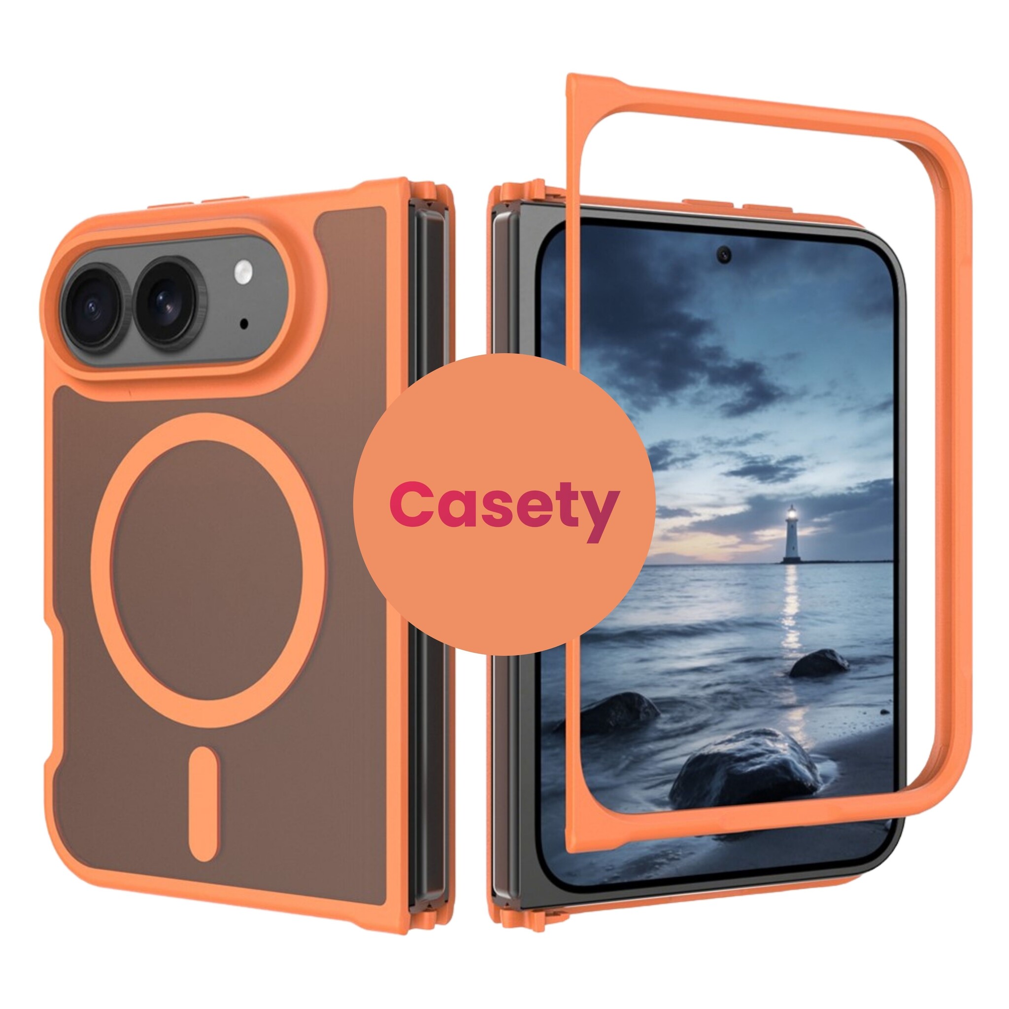 iPhone Duo hoesje slanke backcover met volledige MagSafe ondersteuning - Oranje