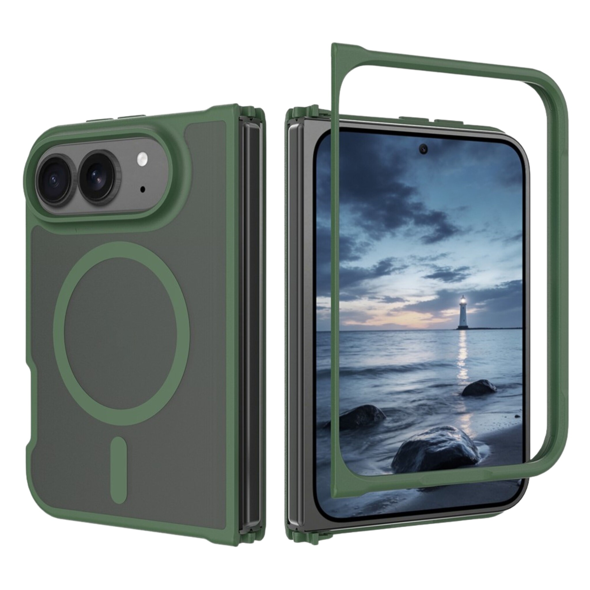 iPhone Duo hoesje slanke backcover met volledige MagSafe ondersteuning - Groen