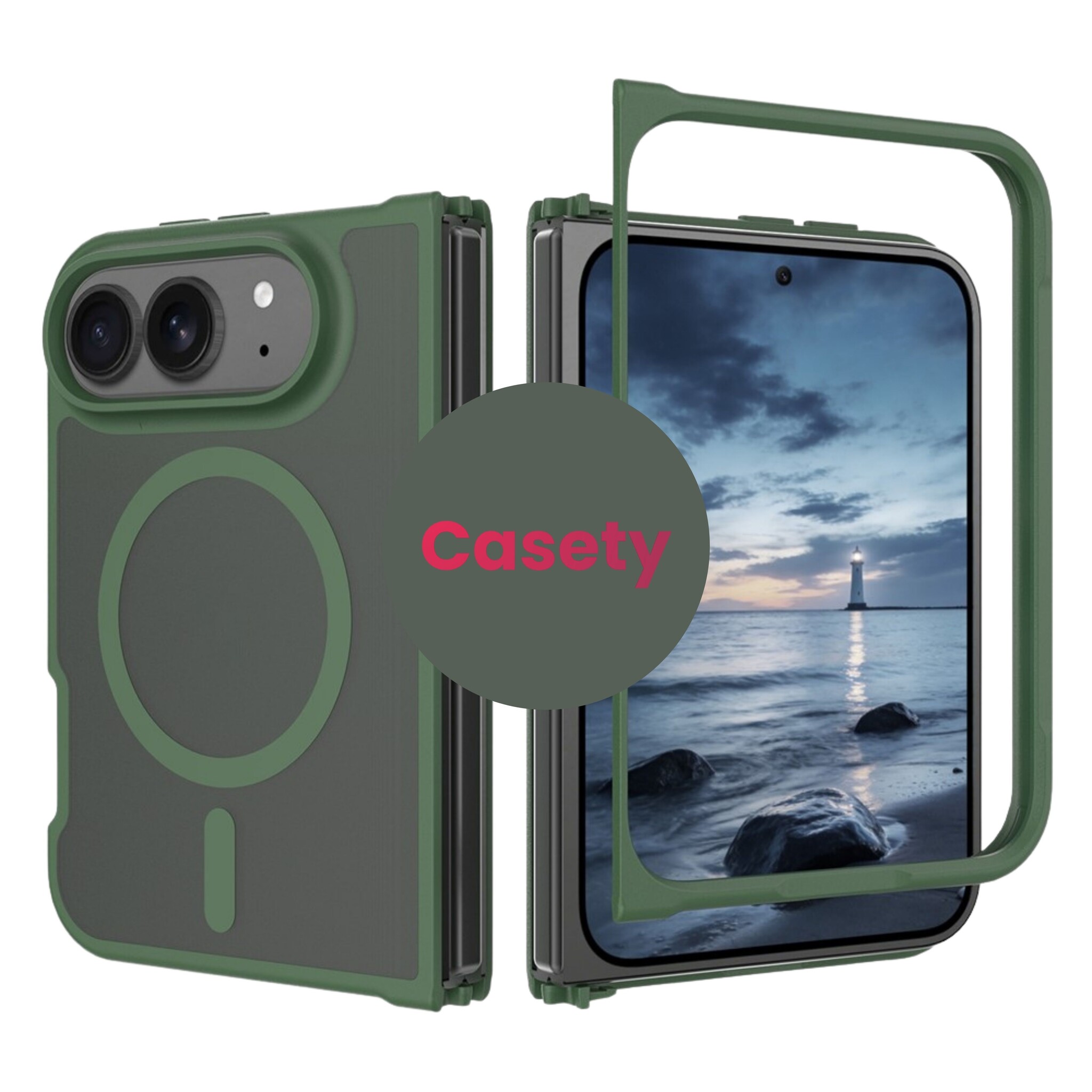 iPhone Duo hoesje slanke backcover met volledige MagSafe ondersteuning - Groen