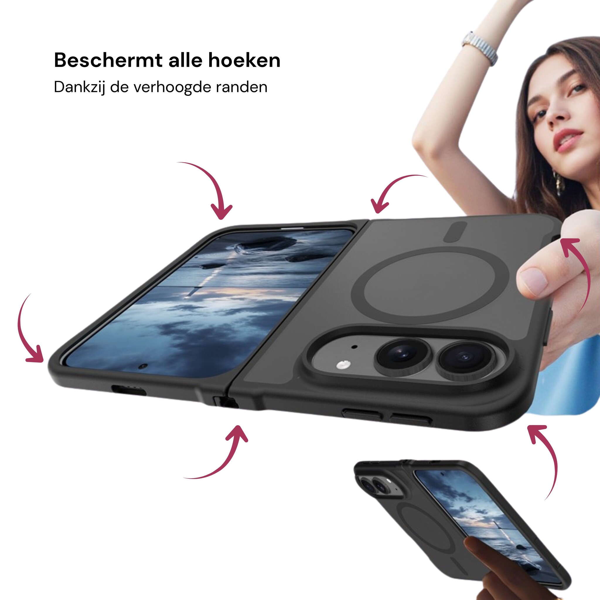 iPhone Duo hoesje slanke backcover met volledige MagSafe ondersteuning - Lila