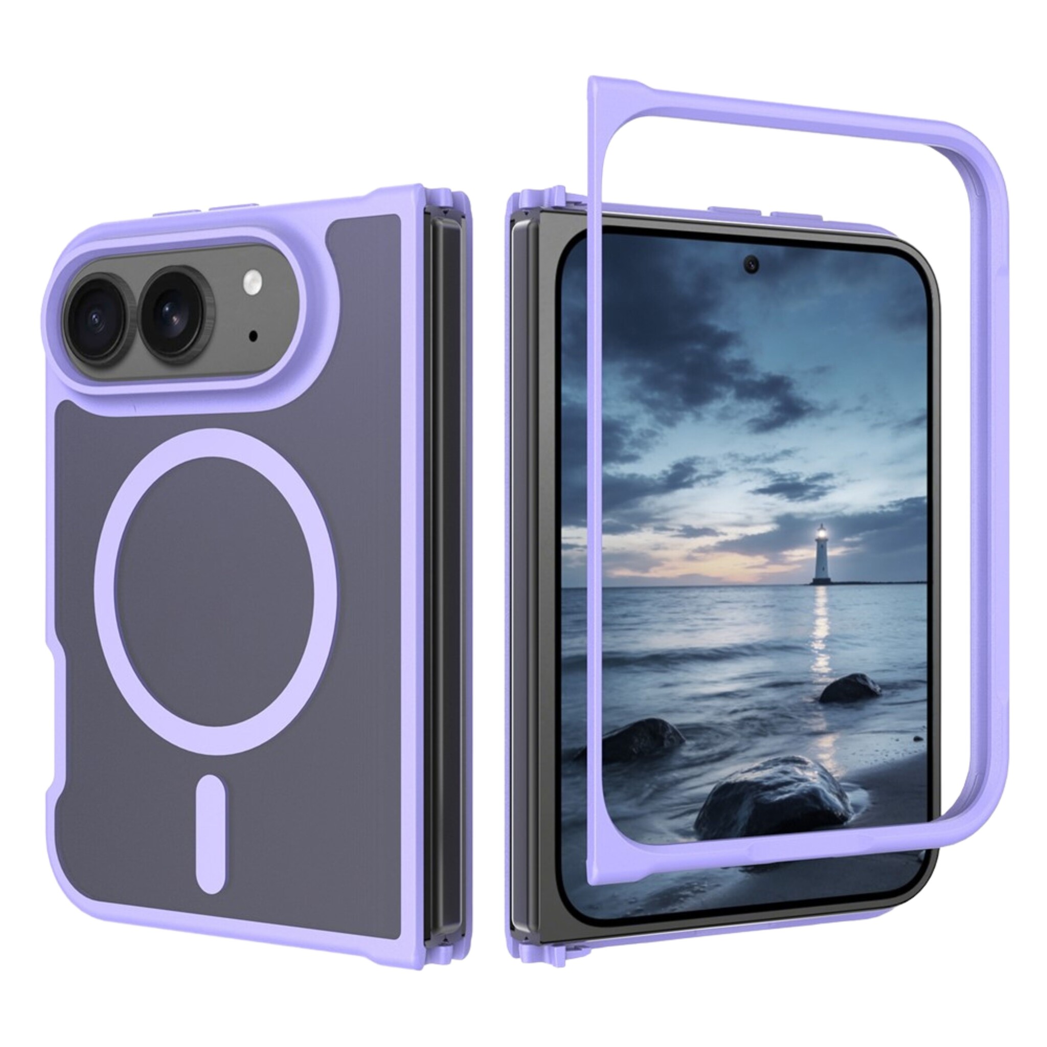 iPhone Duo hoesje slanke backcover met volledige MagSafe ondersteuning - Lila