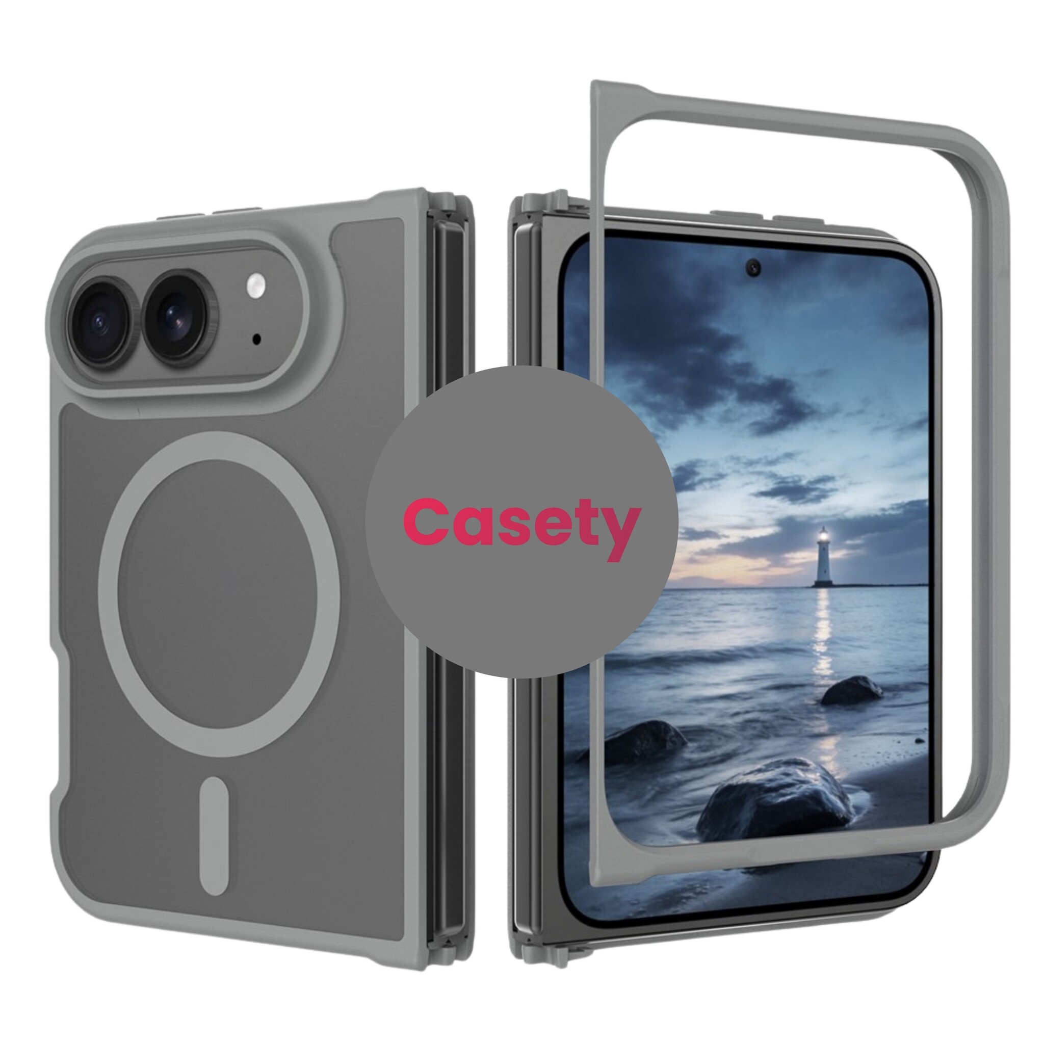 iPhone Duo hoesje slanke backcover met volledige MagSafe ondersteuning - Grijs