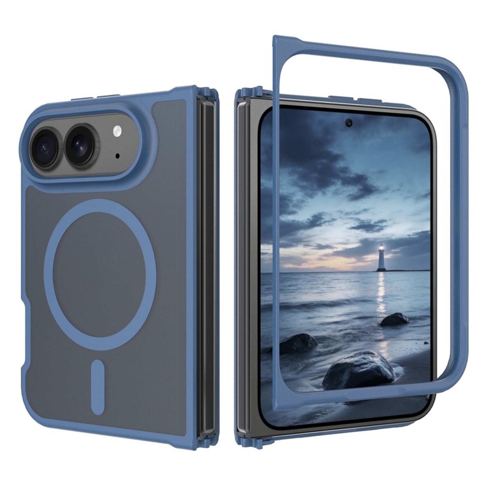 iPhone Duo hoesje slanke backcover met volledige MagSafe ondersteuning - Blauw