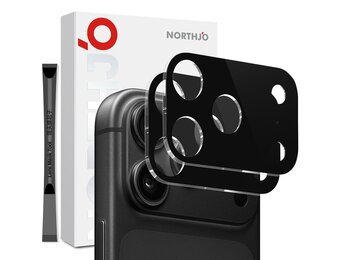 NORTHJO (2 stuks) iPhone 18 Pro Max -  Full cover camera glas - Lens tempered glass - Zwart