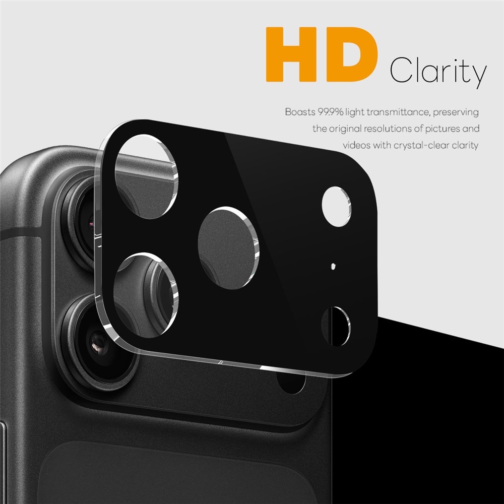 iPhone 18 Pro Max Full cover camera lens protector – Tempered glass (2 stuks) – Zwart