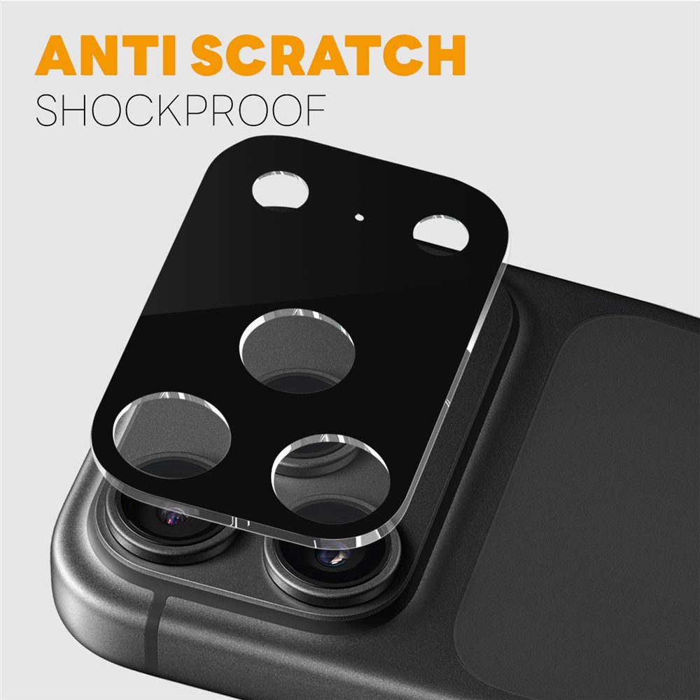 iPhone 18 Pro Max Full cover camera lens protector – Tempered glass (2 stuks) – Zwart