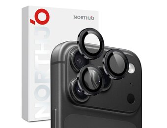NORTHJO iPhone 18 Pro / iPhone 18 Pro Max camera Lens protector - Metalen ringen - Zwart