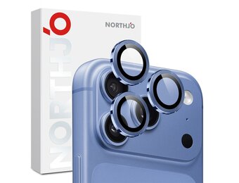 NORTHJO iPhone 18 Pro / iPhone 18 Pro Max camera Lens protector - Metalen ringen - Blauw