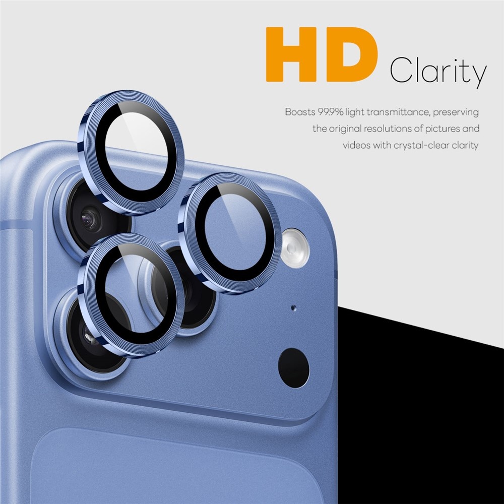 iPhone 18 Pro / iPhone 18 Pro Max camera lens protector – Metalen Ringen – Blauw
