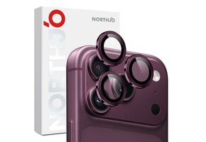 NORTHJO iPhone 18 Pro / iPhone 18 Pro Max camera Lens protector - Metalen ringen - Burgundy