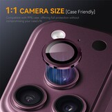 iPhone 18 Pro / iPhone 18 Pro Max camera lens protector – Metalen Ringen – Burgundy