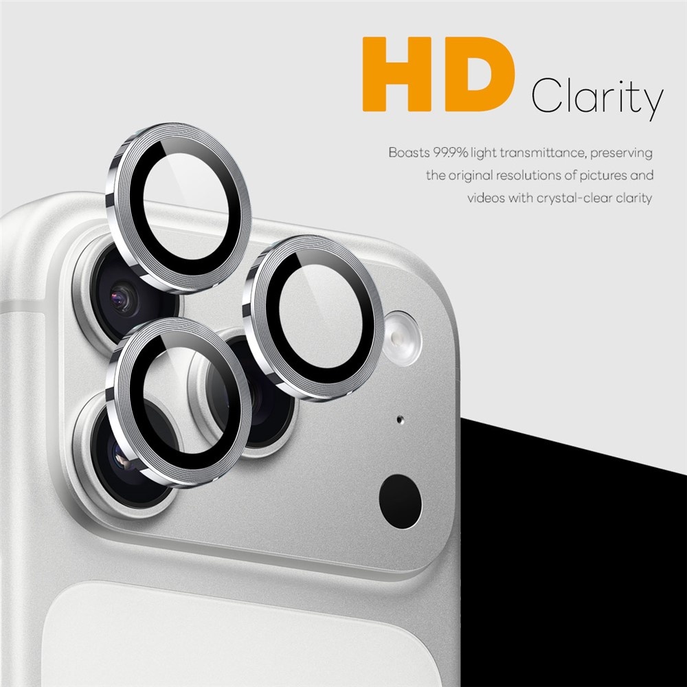 iPhone 18 Pro / iPhone 18 Pro Max camera lens protector – Metalen Ringen – Zilver