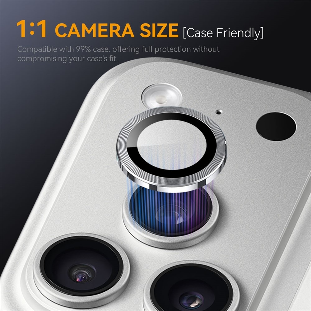 iPhone 18 Pro / iPhone 18 Pro Max camera lens protector – Metalen Ringen – Zilver