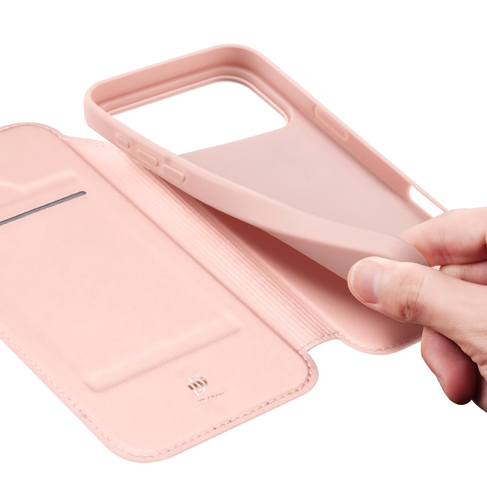 iPhone 18 Pro Max / iPhone 17 Pro Max hoesje Slim Bookcase - Lichtroze