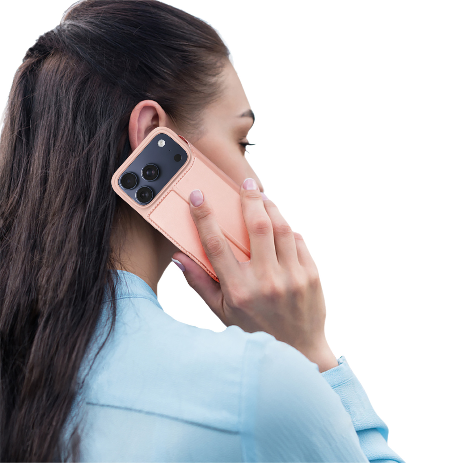iPhone 18 Pro Max / iPhone 17 Pro Max hoesje Slim Bookcase - Lichtroze