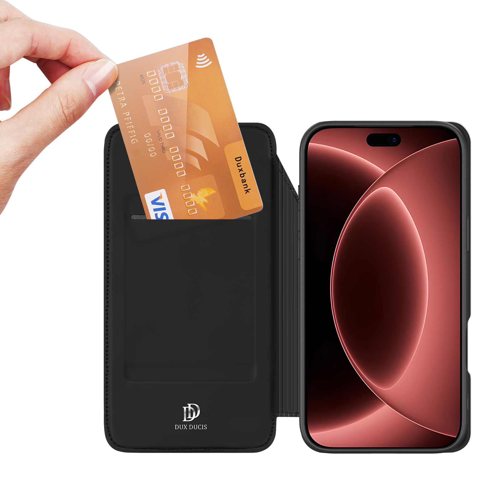 iPhone 18 Pro / iPhone 17 Pro hoesje Slim Bookcase - Zwart